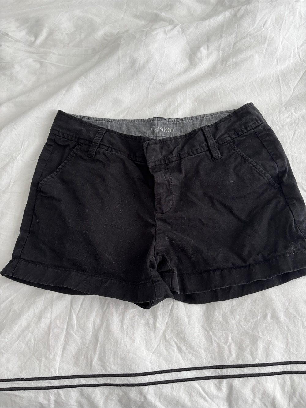 Caslon Black Cotton Roll-Hem Women's Shorts